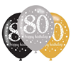 Ballonnen sparkling gold '80' (Ø28cm,6st)